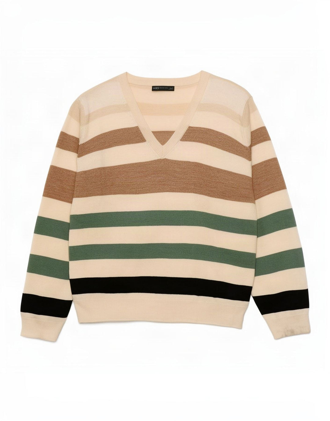 Marks & Spencer Pull col V pour femme UK 16 Large Multicolore