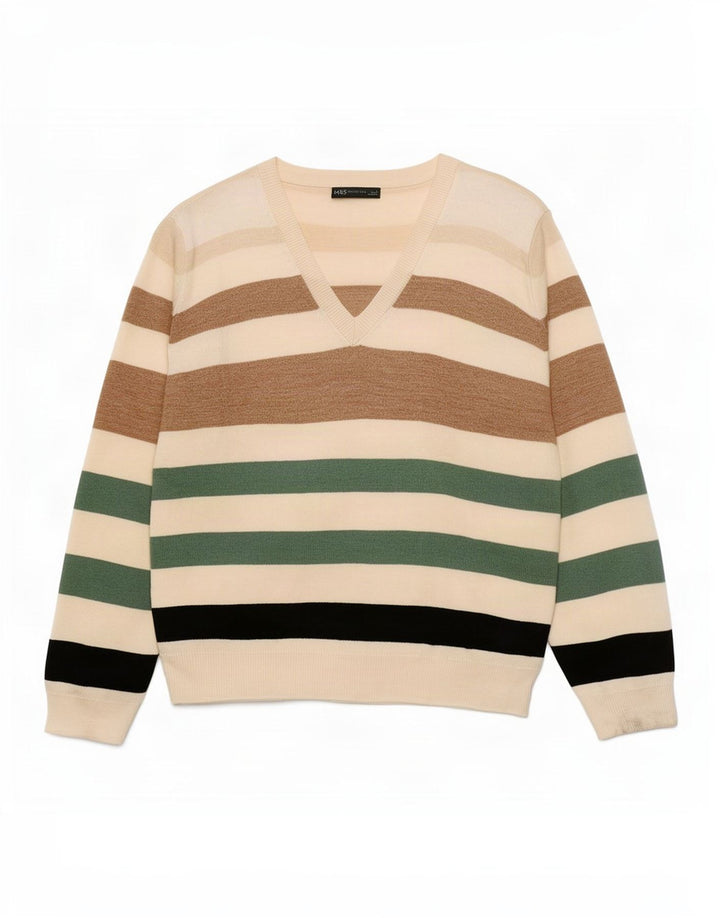 Marks & Spencer Pull col V pour femme UK 16 Large Multicolore