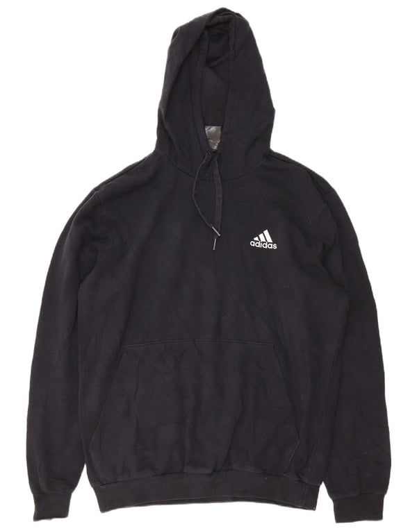 Adidas Pull à capuche coupe classique pour homme en coton noir Taille L