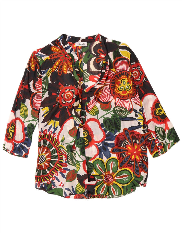 Max & Co. Chemisier à manches 3/4 pour femme UK 12 Medium Multicolore Floral