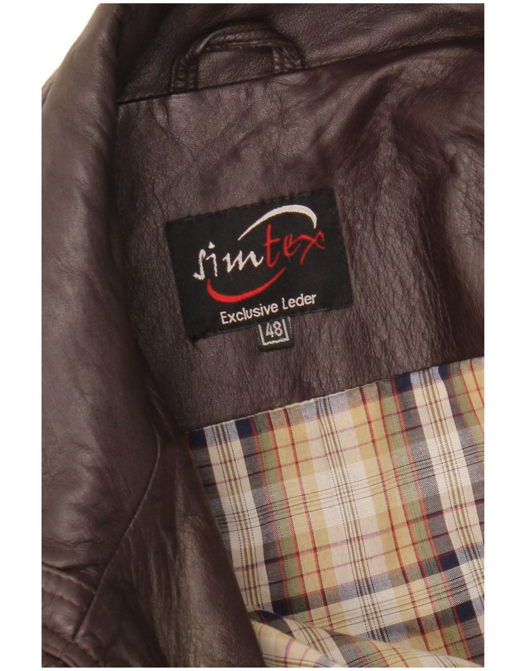 Veste en cuir homme vintage IT 48 Cuir marron moyen