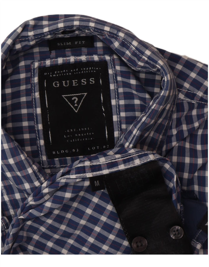 Guess Chemise Slim Fit Homme Bleu Moyen Vichy