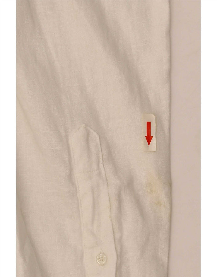 Trussardi Chemise Homme Taille 43 Grand Lin Blanc
