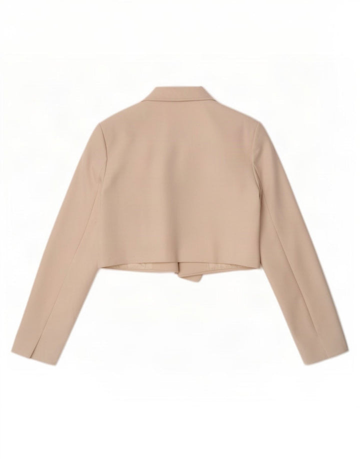 Zara Veste Boléro Ouverte Femme UK 16 Large Polyester Blanc Cassé