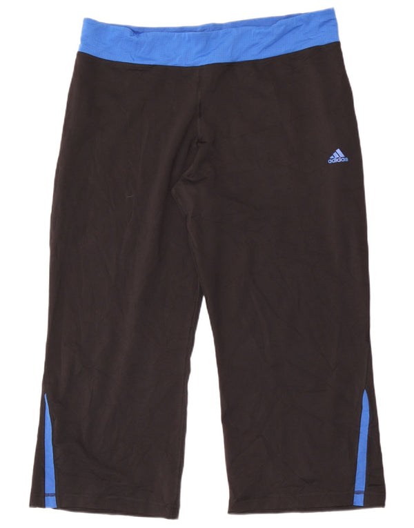 Adidas Pantalon de survêtement court pour femme UK 22 3XL Noir Colorblock Polyester