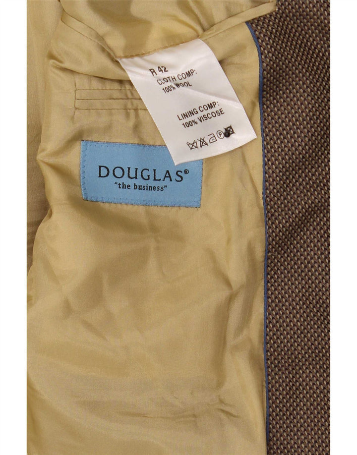 Douglas Veste blazer à 3 boutons pour homme UK 42 XL en laine marron