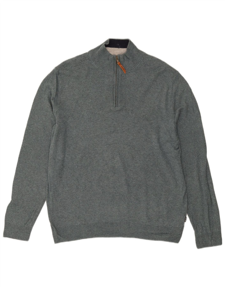 Fat Face Pull col zippé pour homme XL en coton bleu
