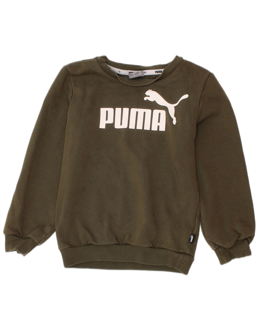 PUMA Sweat-shirt graphique pour garçon 3-4 ans Kaki Coton