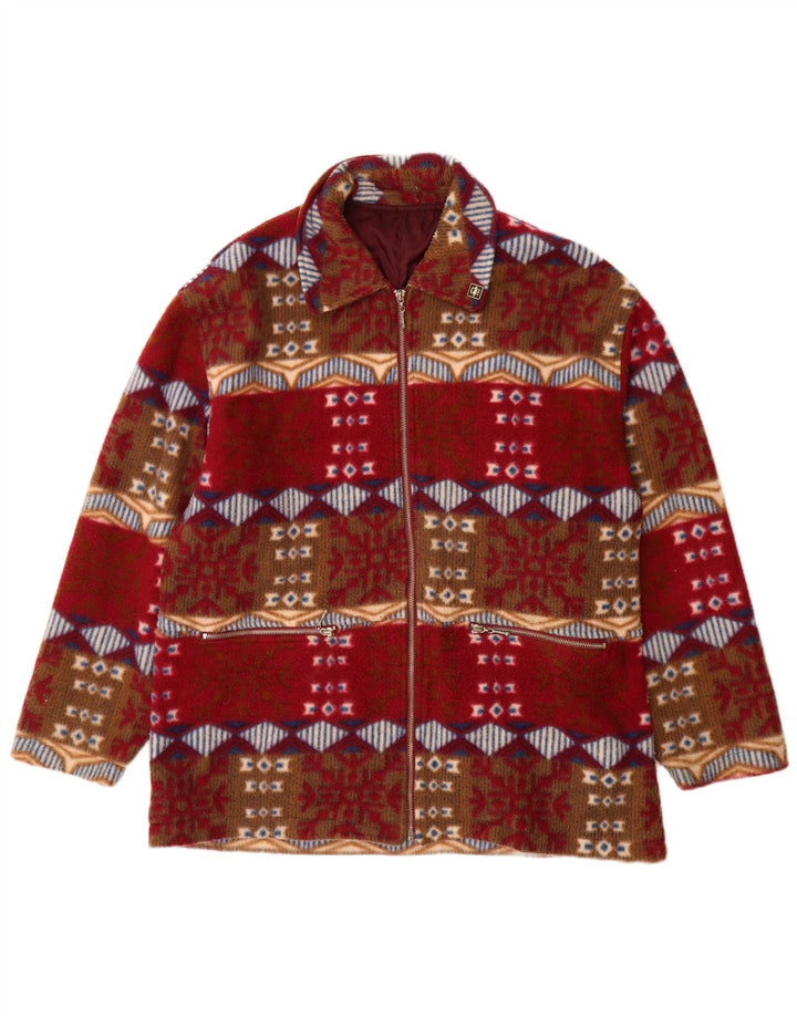 vintage Mens Bomber Jacket UK 42 XL Multicolore Fair Isle
