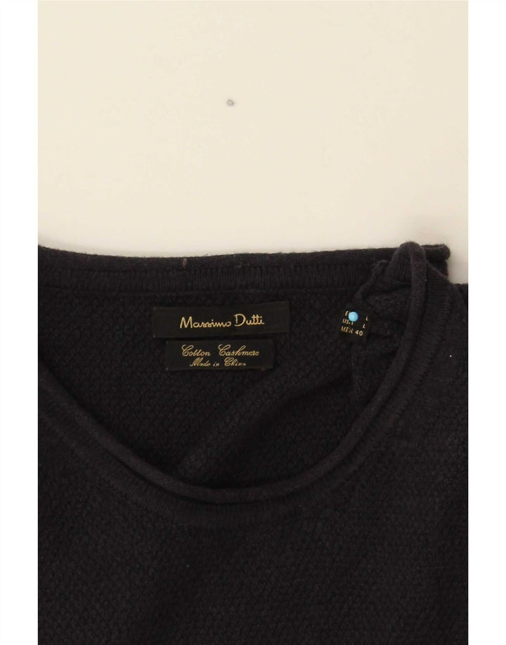 Massimo Dutti Pull à col rond pour homme en coton bleu marine Taille L