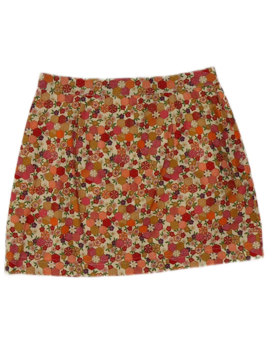vintage Femme Mini Jupe W26 Petit Floral Multicolore