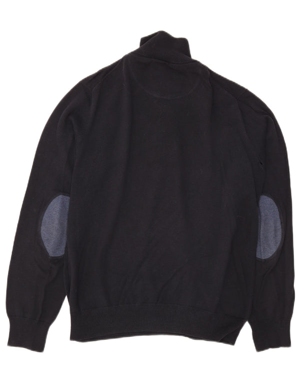 Gant Pull Col Zippé Homme Bleu Marine Moyen Coton