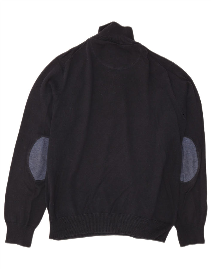 Gant Pull Col Zippé Homme Bleu Marine Moyen Coton