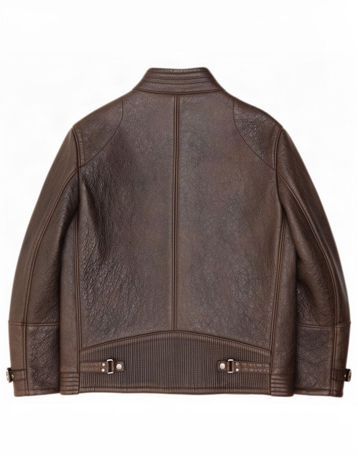 Hugo Boss Veste en cuir pour homme IT 56 3XL Marron