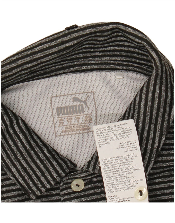 Puma Polo Homme Petit Noir Rayure Polyester