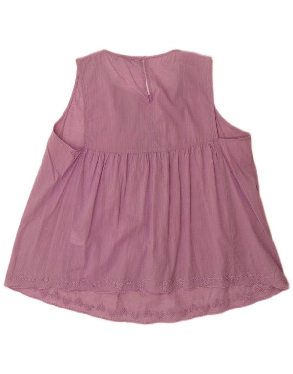 Benetton Chemisier sans manches pour femme UK 46 Large Violet Coton