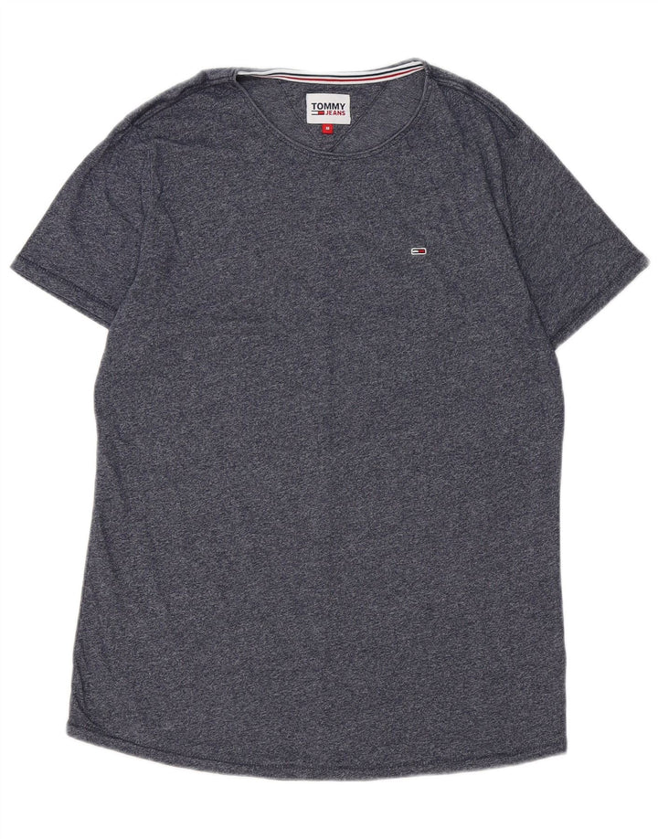 TOMMY HILFIGER Mens T-Shirt Top Medium Navy Blue Flecked Cotton
