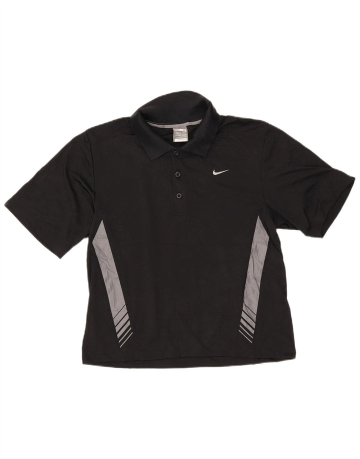 NIKE Polo Homme UK 36/38 Petit Noir Colourblock