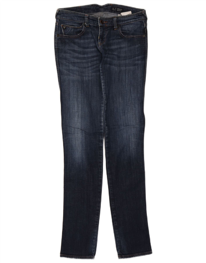 Armani Femme Graphic Slim Jeans W26 L32 Bleu Marine Coton