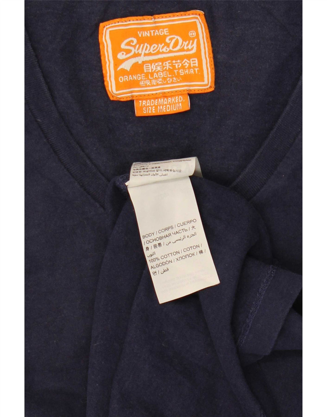Superdry T-Shirt Homme Bleu Marine Moyen Coton
