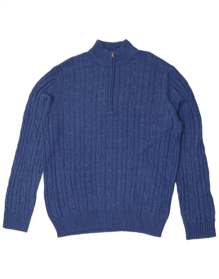 Izod Pull col zippé pour homme en coton bleu Taille L
