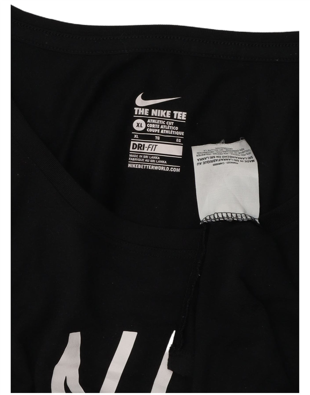 Nike Femme Athletic Cut Graphic Top Manches Longues UK 18 XL Noir Polyester