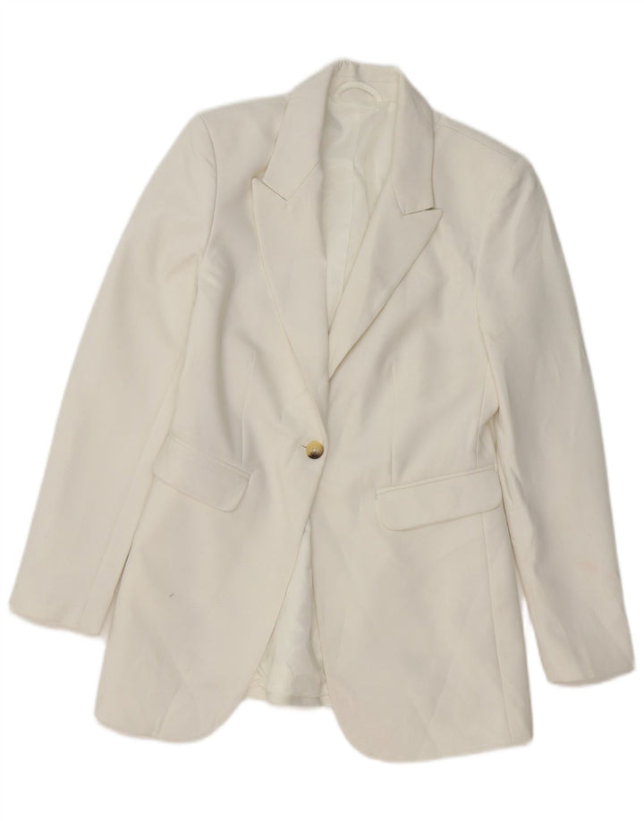 MARKS & SPENCER Veste blazer London 1 bouton pour femme UK 6 XS Blanc