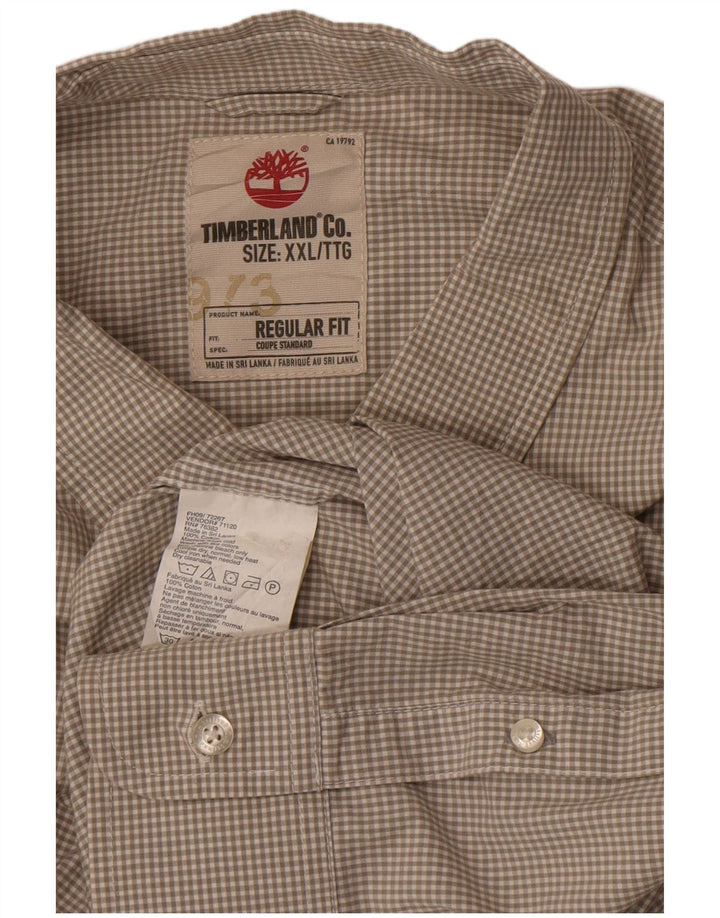 Timberland Chemise coupe régulière pour homme 2XL en coton vichy gris