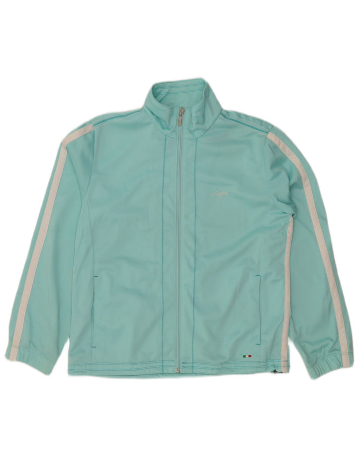 LOTTO Veste de Survêtement Femme UK 18 XL Bleu Rayé Polyester