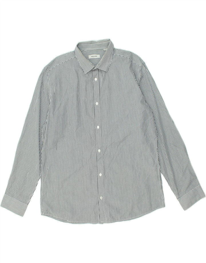 JACK & JONES Mens Slim Shirt 2XL Grey Striped Cotton | Vintage Jack & Jones | Thrift | Second-Hand Jack & Jones | Used Clothing | Messina Hembry 