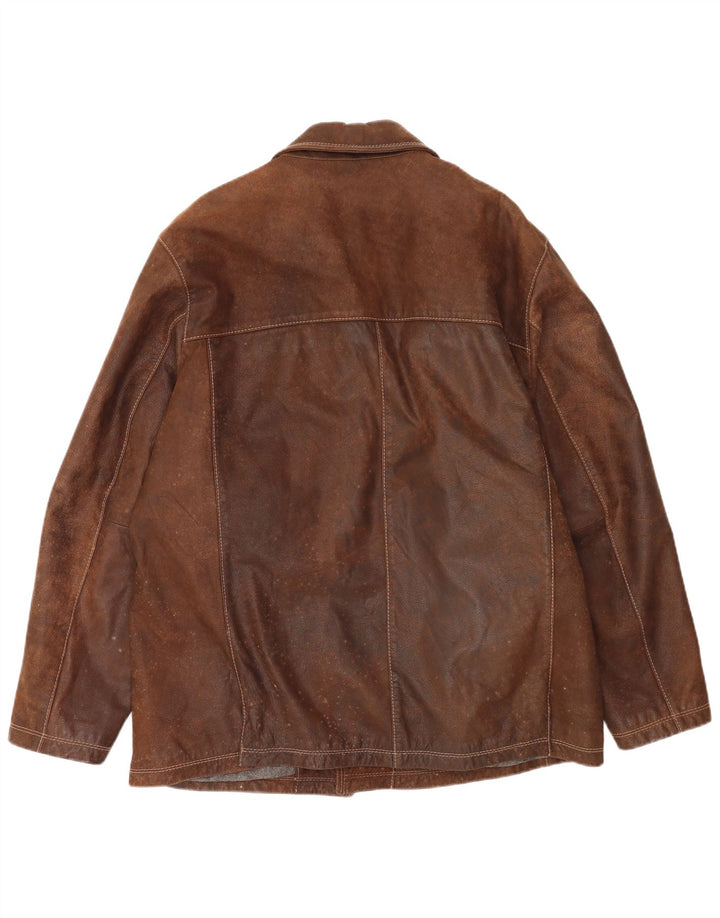 Strellson Veste en cuir pour homme IT 56 3XL Cuir marron