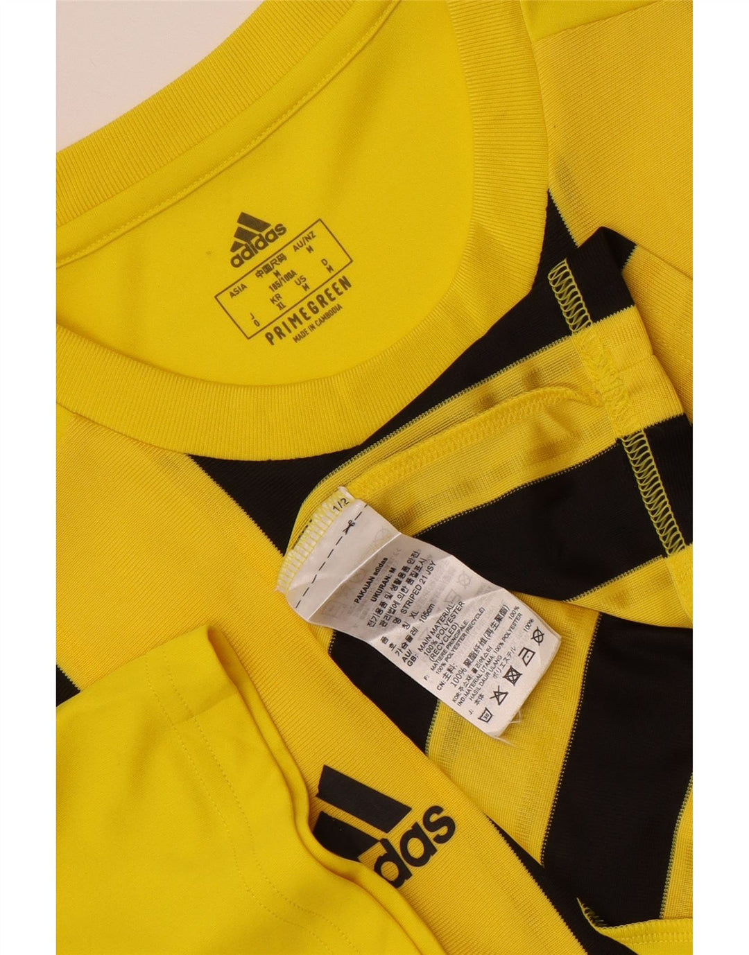 Adidas Homme Aeroready Graphic T-Shirt Haut Jaune Moyen Rayé Polyester