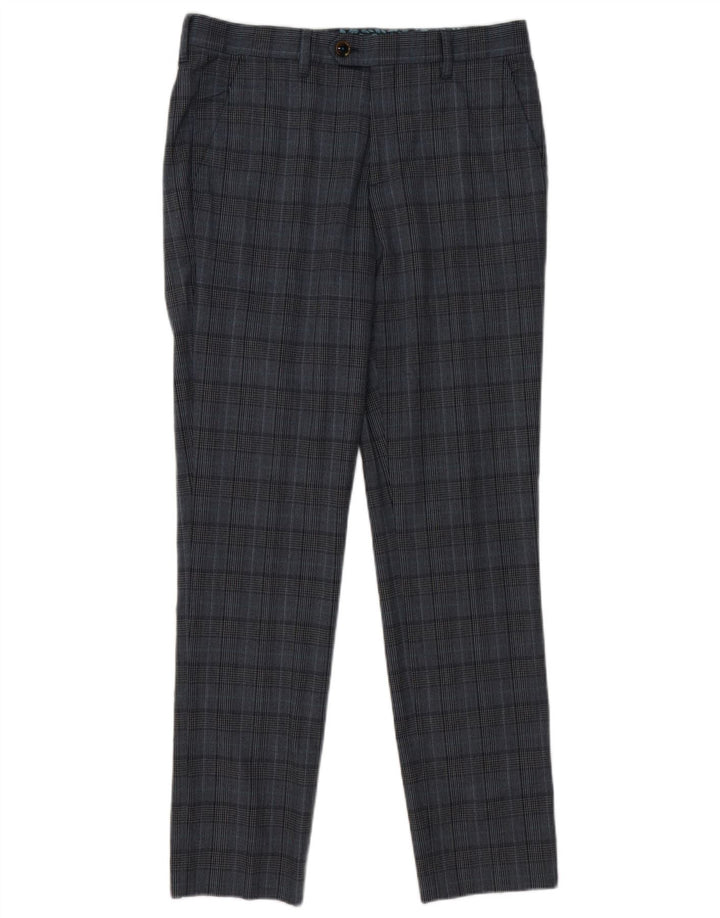 Ted Baker Pantalon de Costume Slim Homme W32 L31 Gris à Carreaux Polyester
