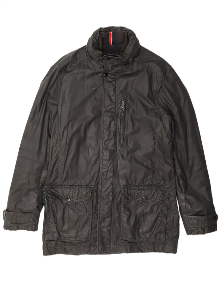 Tommy Hilfiger Veste utilitaire en simili cuir pour homme UK 38 Gris moyen