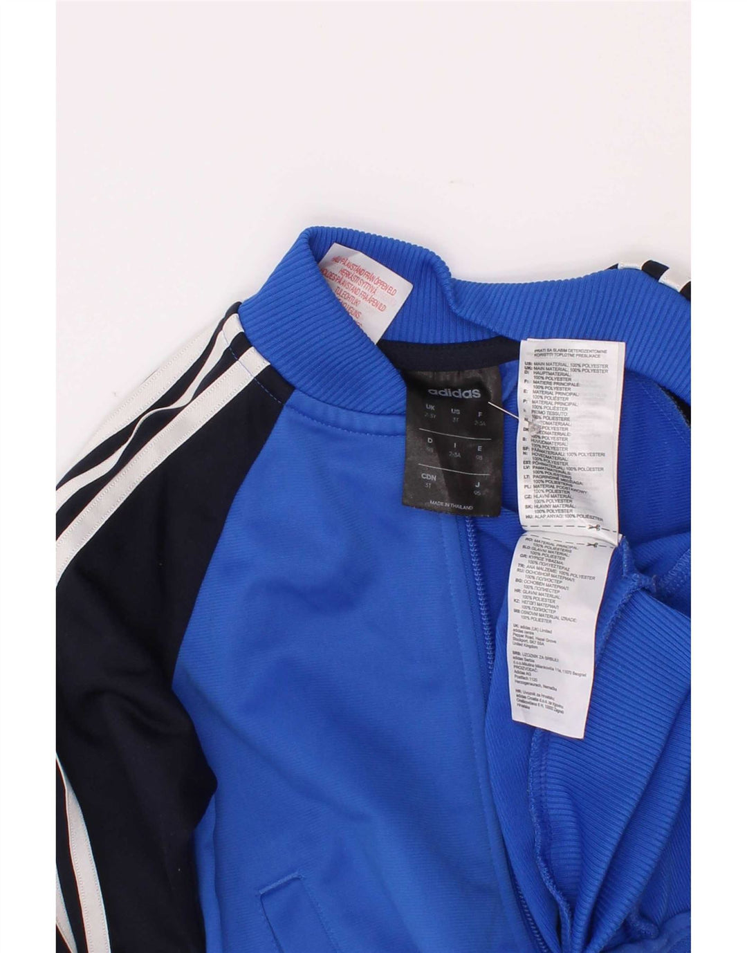 Adidas Veste de survêtement pour garçon 2-3 ans Bleu Colorblock Polyester