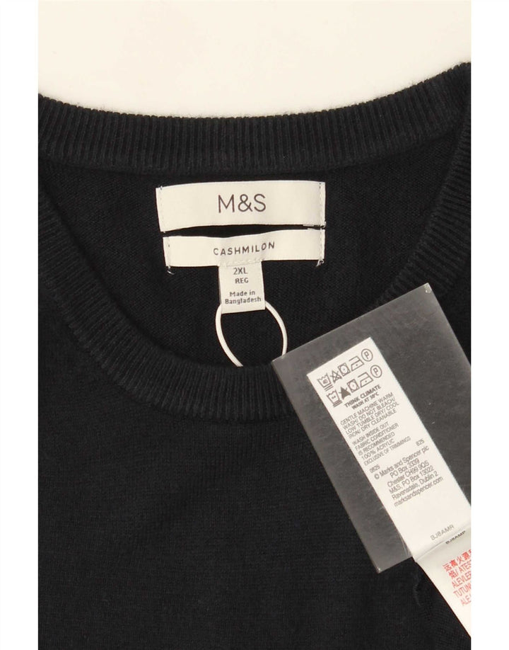 Marks & Spencer Pull col rond pour homme 2XL Bleu marine Acrylique