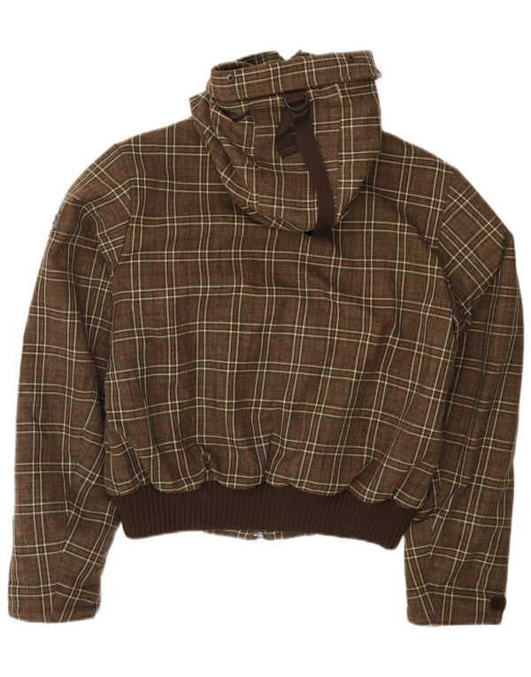 Canadiens Veste bomber à capuche pour homme UK 38 Medium Kaki Check Polyester