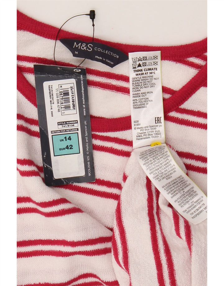 Marks & Spencer Débardeur pour femme UK 14 Grand coton rayé blanc