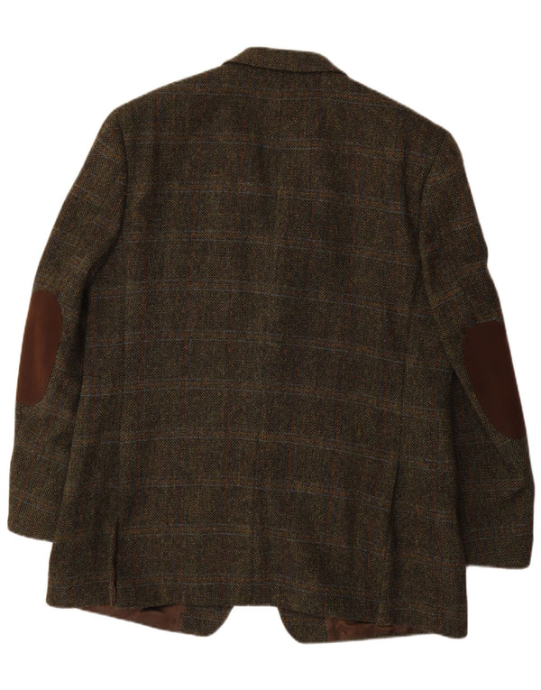 Mario Barutti Veste Blazer Harris Tweed Homme IT 54 2XL Kaki à Carreaux