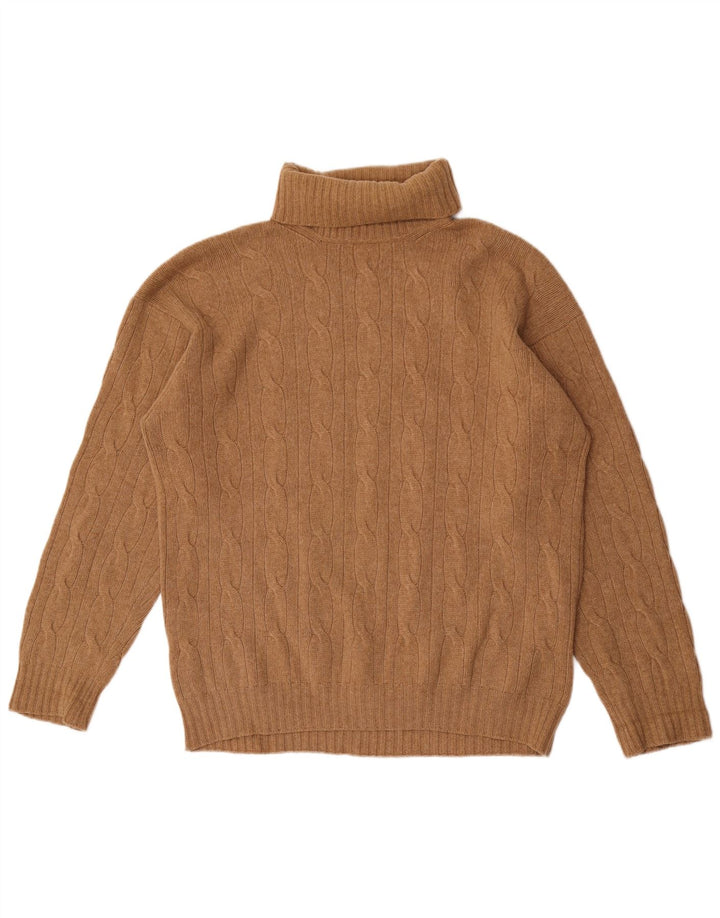 Benetton Pull col roulé pour homme 2XL Marron