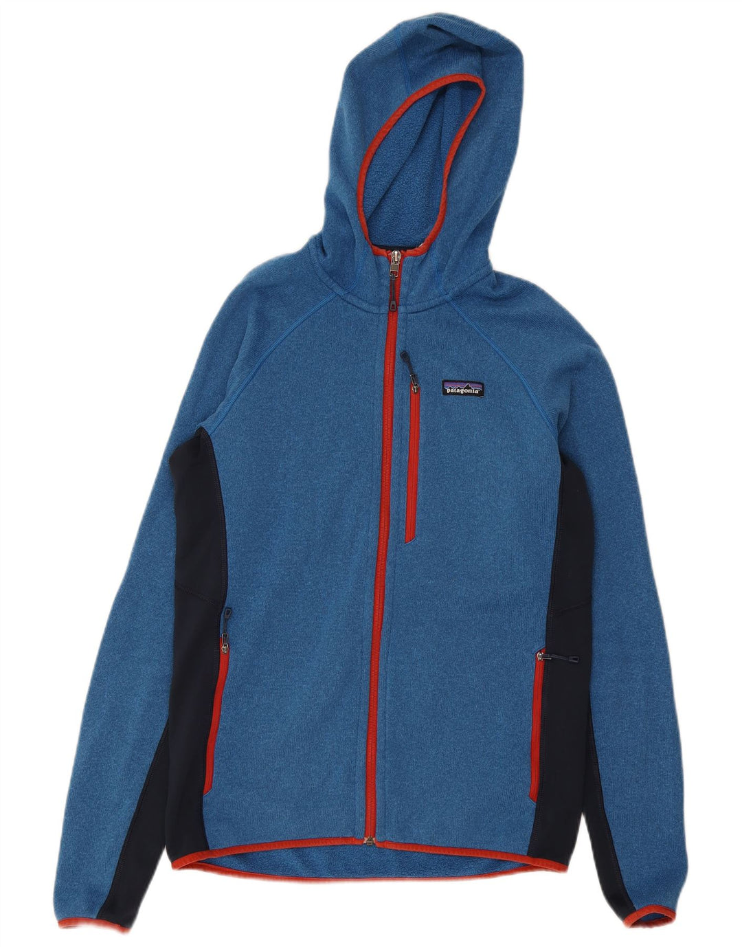 Patagonia Pull à capuche zippé pour homme en polyester color block bleu moyen