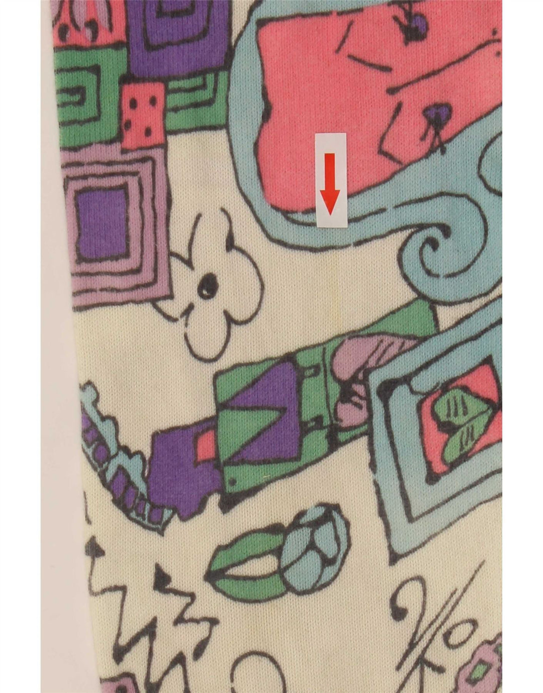 Benetton Haut graphique surdimensionné à manches longues pour femme UK 44 Medium Off White