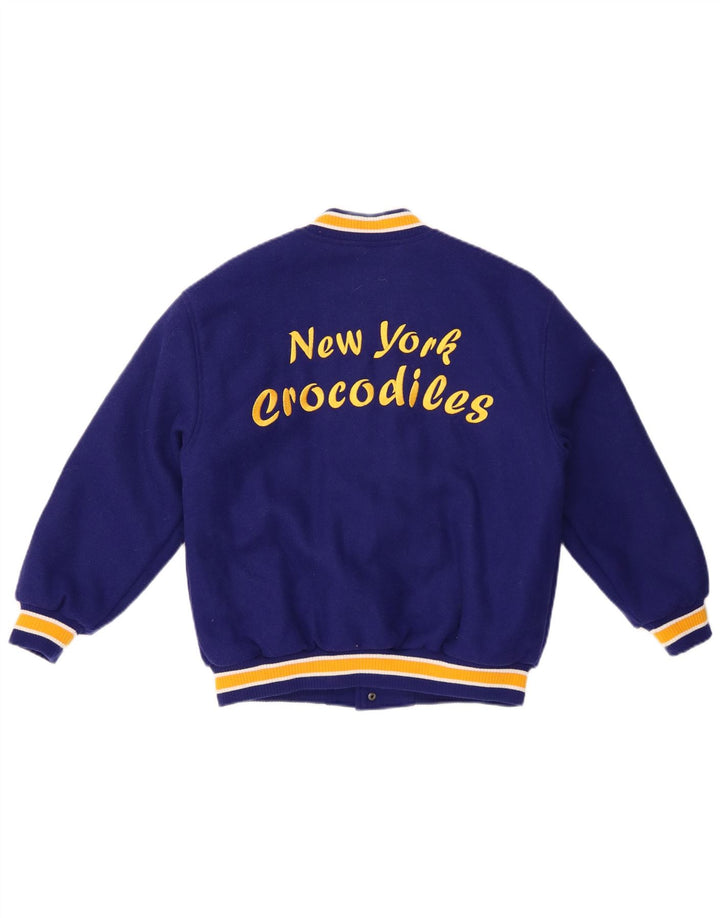 ZARA Veste universitaire graphique New York Crocodiles pour fille 9-10 ans Bleu marine
