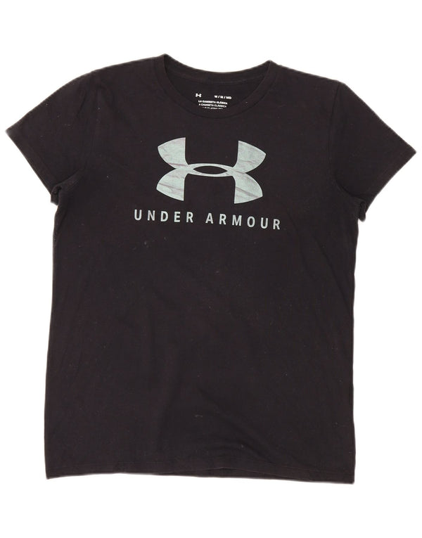 Under Armour T-shirt graphique pour femme UK 12 Noir moyen
