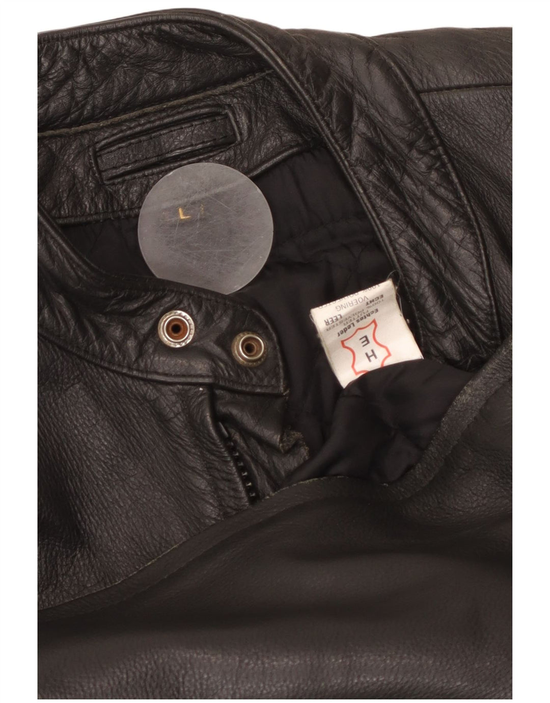 VINTAGE Veste Racer en cuir homme UK 40 Grand cuir noir