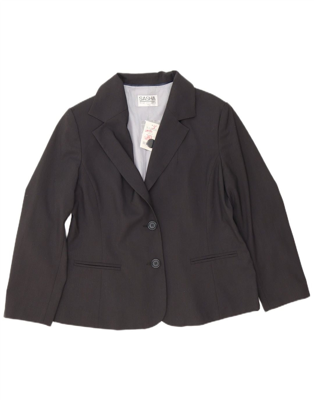 Sasha Veste blazer à 2 boutons pour femme UK 20 2XL Gris Polyester