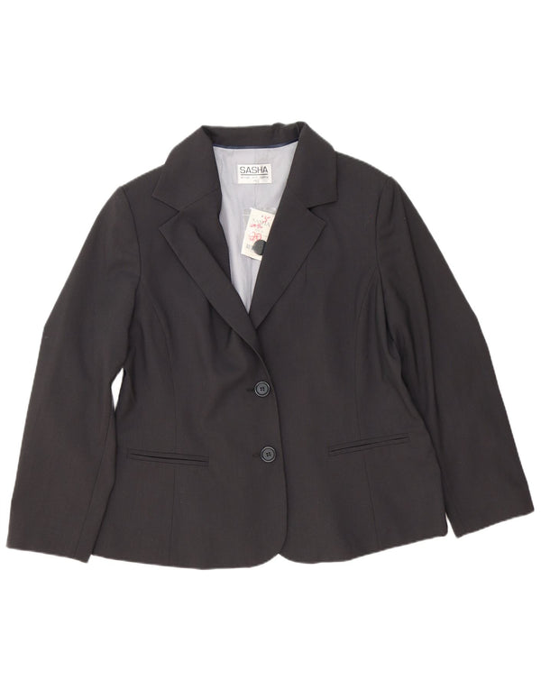 Sasha Veste blazer à 2 boutons pour femme UK 20 2XL Gris Polyester