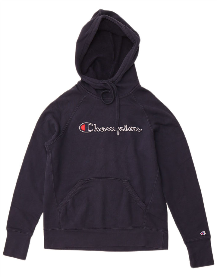 CHAMPION Pull à capuche graphique pour hommes, petit coton bleu marine