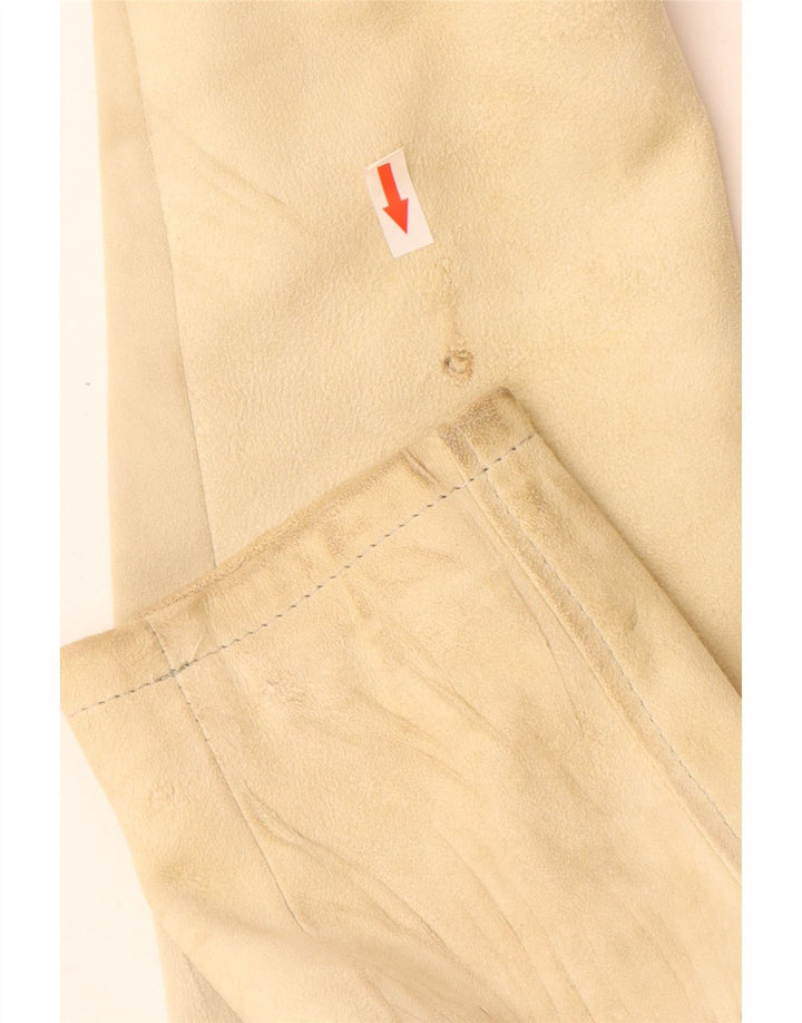 veste en daim femme vintage UK 12 cuir beige moyen