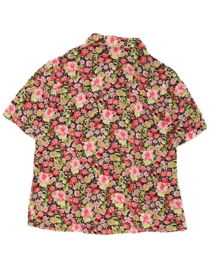 Chemise à manches courtes femme vintage UK 12 Floral multicolore moyen